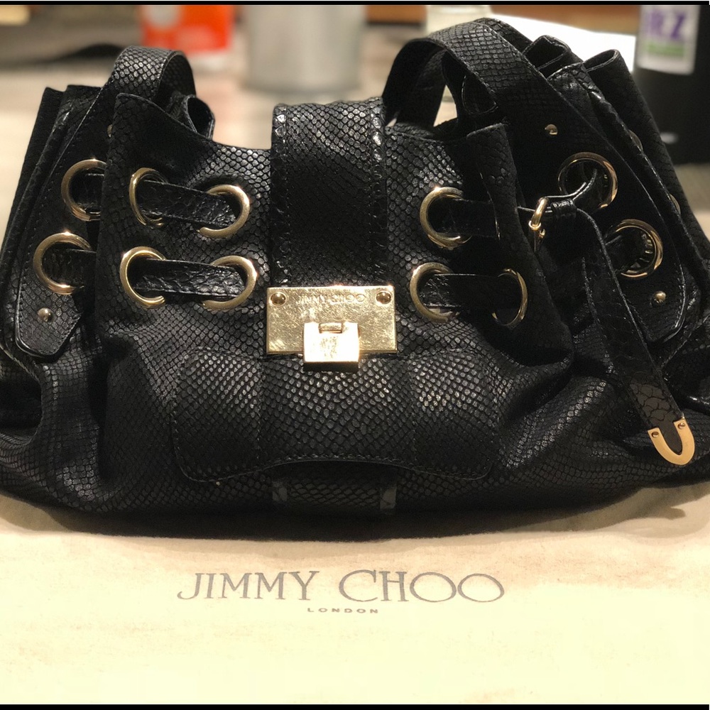 SOLD Jimmy Choo “Ramona” snake embossed Handbag